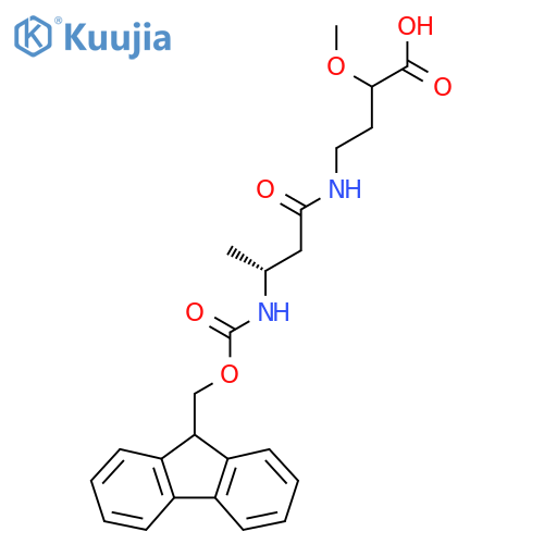 4-(3R)-3-({(9H-fluoren-9-yl)methoxycarbonyl}amino)butanamido-2-methoxybutanoic acid structure