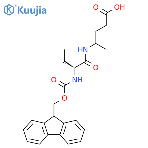 4-(2R)-2-({(9H-fluoren-9-yl)methoxycarbonyl}amino)butanamidopentanoic acid structure