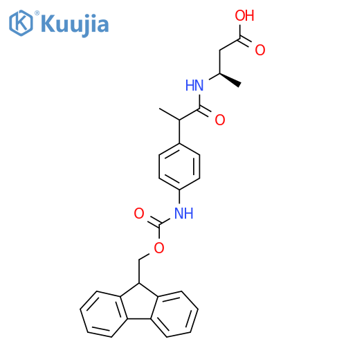 (3R)-3-{2-4-({(9H-fluoren-9-yl)methoxycarbonyl}amino)phenylpropanamido}butanoic acid structure