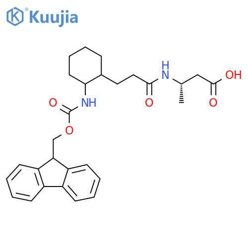 (3S)-3-{3-2-({(9H-fluoren-9-yl)methoxycarbonyl}amino)cyclohexylpropanamido}butanoic acid structure
