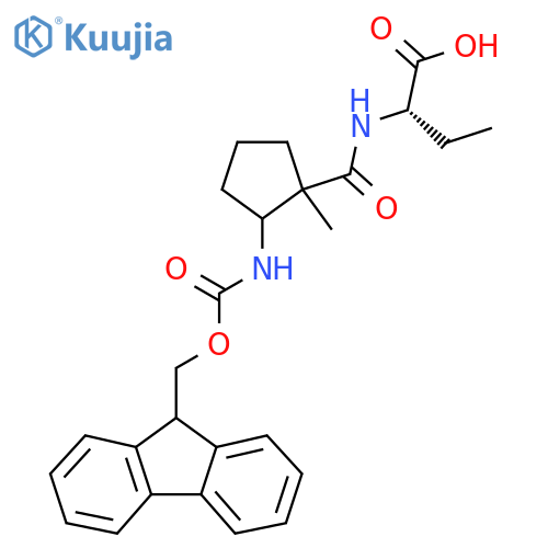 (2S)-2-{2-({(9H-fluoren-9-yl)methoxycarbonyl}amino)-1-methylcyclopentylformamido}butanoic acid structure