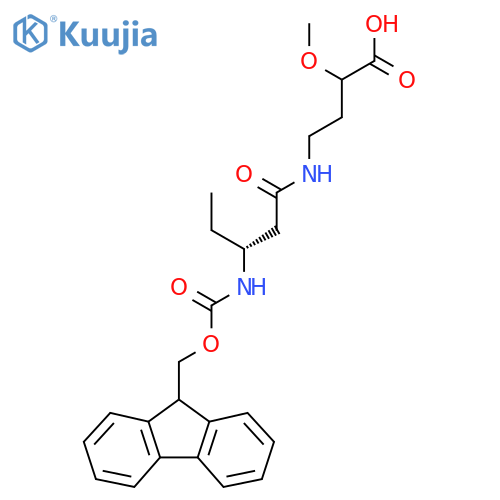 4-(3R)-3-({(9H-fluoren-9-yl)methoxycarbonyl}amino)pentanamido-2-methoxybutanoic acid structure