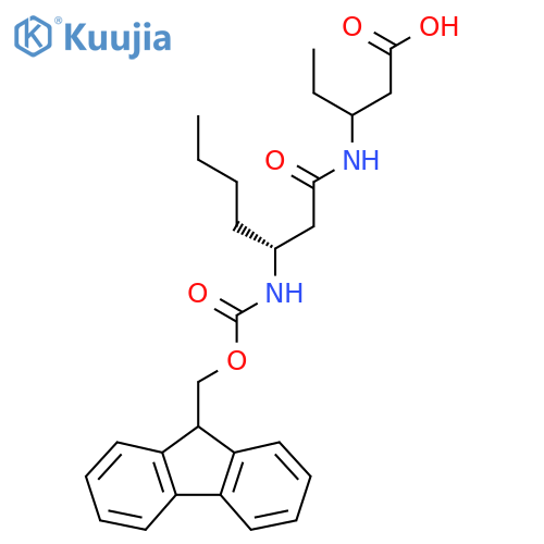 3-(3R)-3-({(9H-fluoren-9-yl)methoxycarbonyl}amino)heptanamidopentanoic acid structure