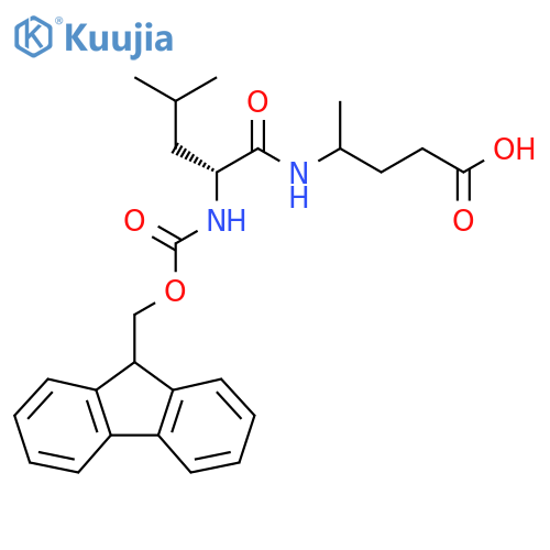 4-(2R)-2-({(9H-fluoren-9-yl)methoxycarbonyl}amino)-4-methylpentanamidopentanoic acid structure