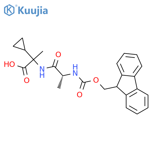 2-cyclopropyl-2-(2R)-2-({(9H-fluoren-9-yl)methoxycarbonyl}amino)propanamidopropanoic acid structure