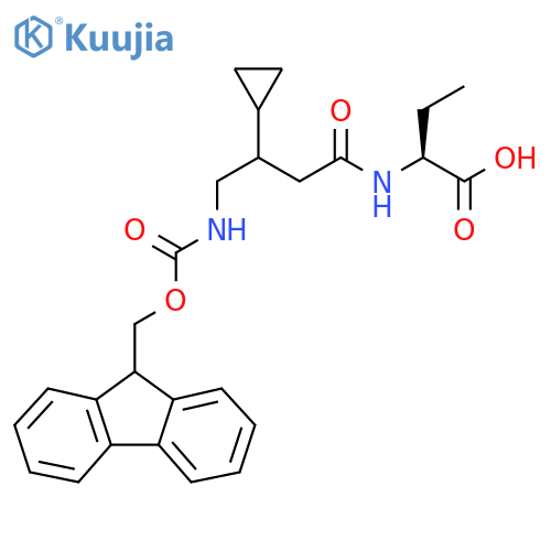 (2S)-2-3-cyclopropyl-4-({(9H-fluoren-9-yl)methoxycarbonyl}amino)butanamidobutanoic acid structure
