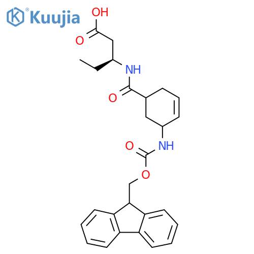 (3S)-3-{5-({(9H-fluoren-9-yl)methoxycarbonyl}amino)cyclohex-3-en-1-ylformamido}pentanoic acid structure