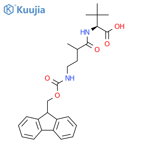 (2S)-2-4-({(9H-fluoren-9-yl)methoxycarbonyl}amino)-2-methylbutanamido-3,3-dimethylbutanoic acid structure