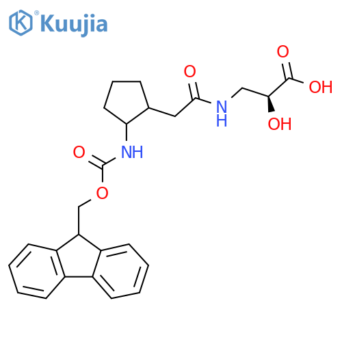 (2S)-3-{2-2-({(9H-fluoren-9-yl)methoxycarbonyl}amino)cyclopentylacetamido}-2-hydroxypropanoic acid structure