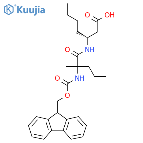 (3R)-3-2-({(9H-fluoren-9-yl)methoxycarbonyl}amino)-2-methylpentanamidoheptanoic acid structure