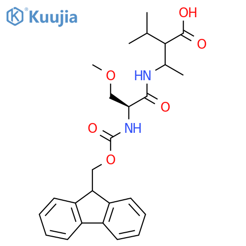 3-(2S)-2-({(9H-fluoren-9-yl)methoxycarbonyl}amino)-3-methoxypropanamido-2-(propan-2-yl)butanoic acid structure