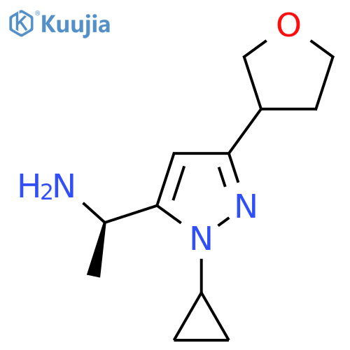 (1R)-1-1-cyclopropyl-3-(oxolan-3-yl)-1H-pyrazol-5-ylethan-1-amine structure