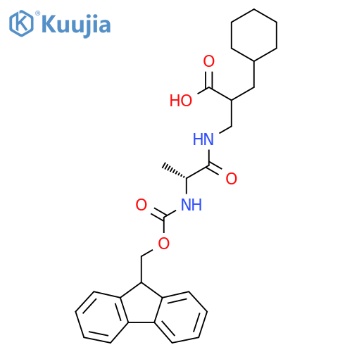 2-(cyclohexylmethyl)-3-(2R)-2-({(9H-fluoren-9-yl)methoxycarbonyl}amino)propanamidopropanoic acid structure
