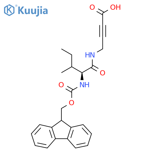 4-(2S)-2-({(9H-fluoren-9-yl)methoxycarbonyl}amino)-3-methylpentanamidobut-2-ynoic acid structure