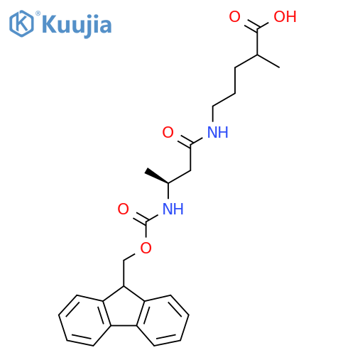 5-(3S)-3-({(9H-fluoren-9-yl)methoxycarbonyl}amino)butanamido-2-methylpentanoic acid structure