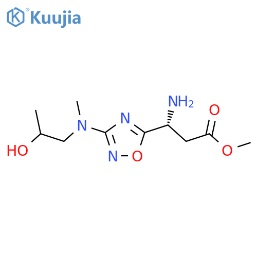 methyl (3R)-3-amino-3-{3-(2-hydroxypropyl)(methyl)amino-1,2,4-oxadiazol-5-yl}propanoate structure
