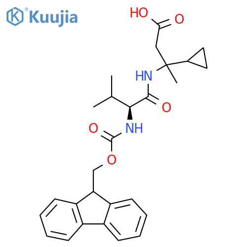 3-cyclopropyl-3-(2S)-2-({(9H-fluoren-9-yl)methoxycarbonyl}amino)-3-methylbutanamidobutanoic acid structure