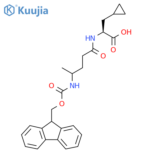 (2S)-3-cyclopropyl-2-4-({(9H-fluoren-9-yl)methoxycarbonyl}amino)pentanamidopropanoic acid structure