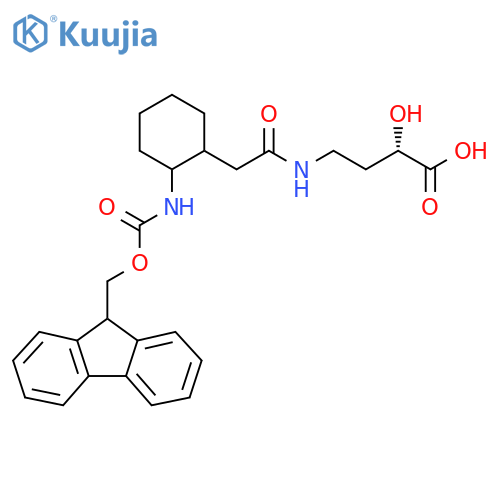 (2S)-4-{2-2-({(9H-fluoren-9-yl)methoxycarbonyl}amino)cyclohexylacetamido}-2-hydroxybutanoic acid structure
