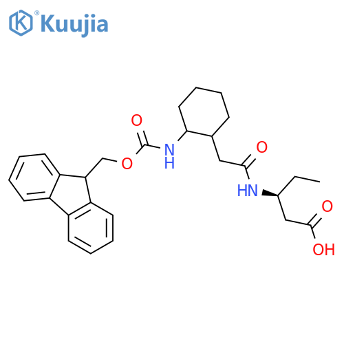 (3S)-3-{2-2-({(9H-fluoren-9-yl)methoxycarbonyl}amino)cyclohexylacetamido}pentanoic acid structure