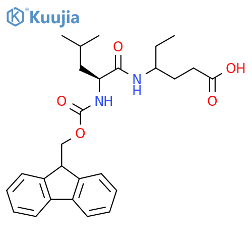4-(2S)-2-({(9H-fluoren-9-yl)methoxycarbonyl}amino)-4-methylpentanamidohexanoic acid structure