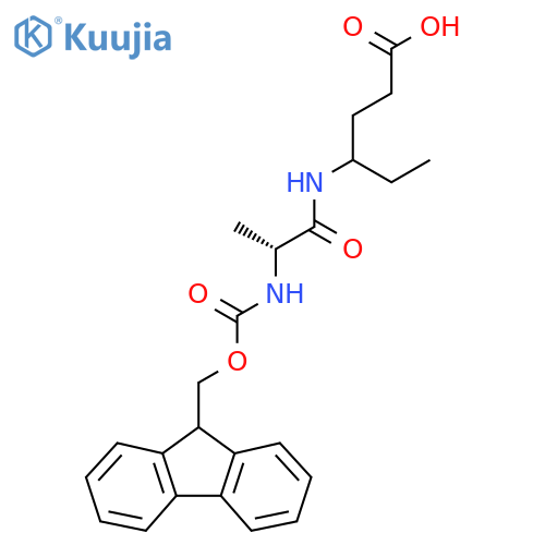 4-(2R)-2-({(9H-fluoren-9-yl)methoxycarbonyl}amino)propanamidohexanoic acid structure