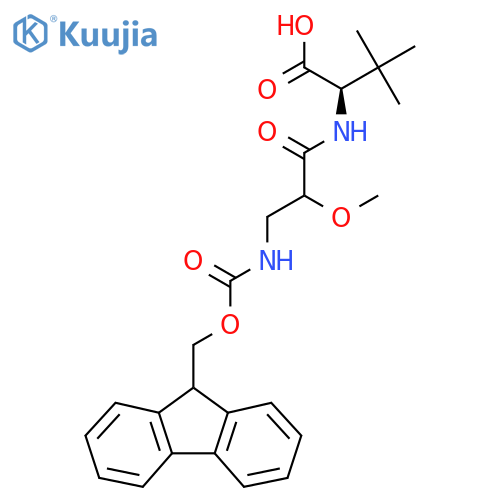 (2R)-2-3-({(9H-fluoren-9-yl)methoxycarbonyl}amino)-2-methoxypropanamido-3,3-dimethylbutanoic acid structure