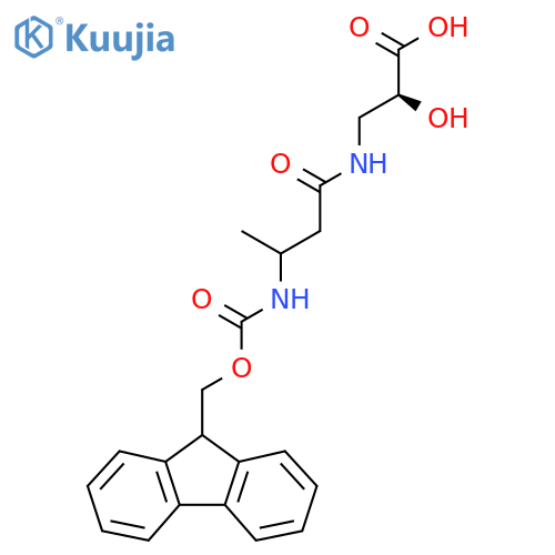 (2S)-3-3-({(9H-fluoren-9-yl)methoxycarbonyl}amino)butanamido-2-hydroxypropanoic acid structure