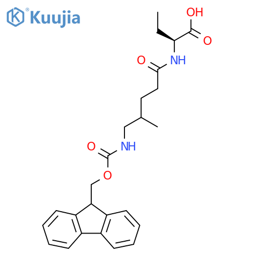 (2S)-2-5-({(9H-fluoren-9-yl)methoxycarbonyl}amino)-4-methylpentanamidobutanoic acid structure
