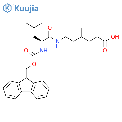 6-(2S)-2-({(9H-fluoren-9-yl)methoxycarbonyl}amino)-4-methylpentanamido-4-methylhexanoic acid structure