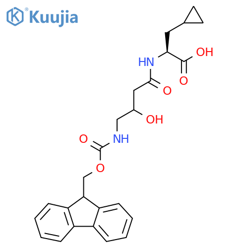 (2S)-3-cyclopropyl-2-4-({(9H-fluoren-9-yl)methoxycarbonyl}amino)-3-hydroxybutanamidopropanoic acid structure