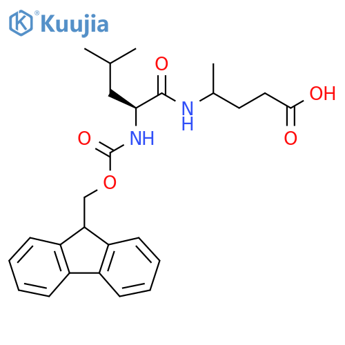 4-(2S)-2-({(9H-fluoren-9-yl)methoxycarbonyl}amino)-4-methylpentanamidopentanoic acid structure