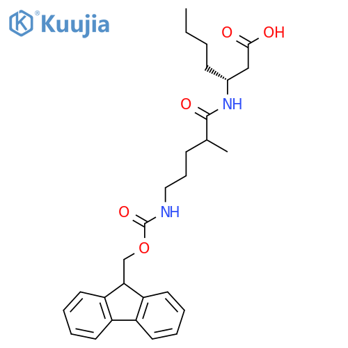 (3R)-3-5-({(9H-fluoren-9-yl)methoxycarbonyl}amino)-2-methylpentanamidoheptanoic acid structure