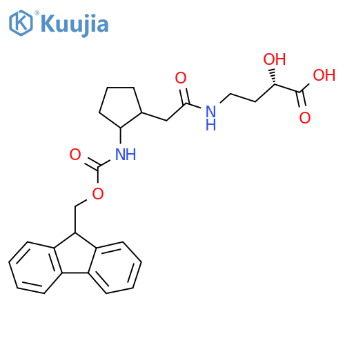 (2S)-4-{2-2-({(9H-fluoren-9-yl)methoxycarbonyl}amino)cyclopentylacetamido}-2-hydroxybutanoic acid structure