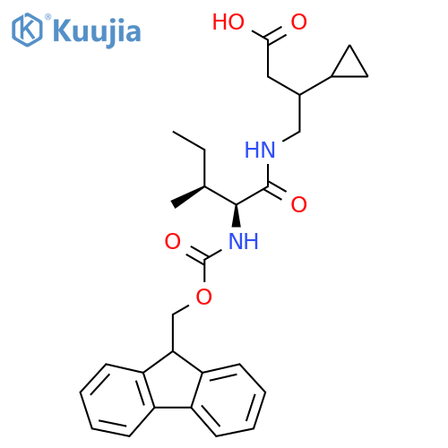 3-cyclopropyl-4-(2S,3S)-2-({(9H-fluoren-9-yl)methoxycarbonyl}amino)-3-methylpentanamidobutanoic acid structure