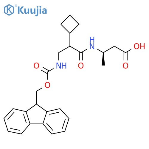(3R)-3-2-cyclobutyl-3-({(9H-fluoren-9-yl)methoxycarbonyl}amino)propanamidobutanoic acid structure