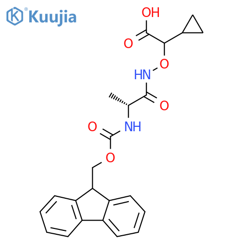 2-cyclopropyl-2-{(2R)-2-({(9H-fluoren-9-yl)methoxycarbonyl}amino)propanamidooxy}acetic acid structure