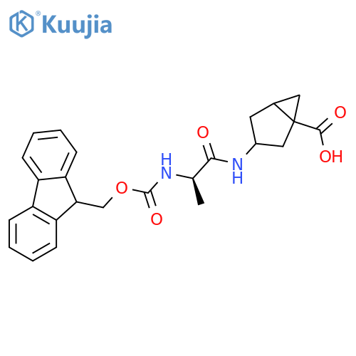 3-(2R)-2-({(9H-fluoren-9-yl)methoxycarbonyl}amino)propanamidobicyclo3.1.0hexane-1-carboxylic acid structure
