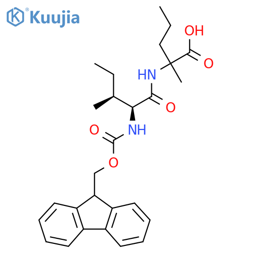 2-(2S,3S)-2-({(9H-fluoren-9-yl)methoxycarbonyl}amino)-3-methylpentanamido-2-methylpentanoic acid structure