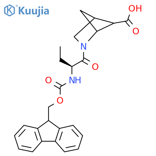 2-(2S)-2-({(9H-fluoren-9-yl)methoxycarbonyl}amino)butanoyl-2-azabicyclo2.1.1hexane-5-carboxylic acid structure