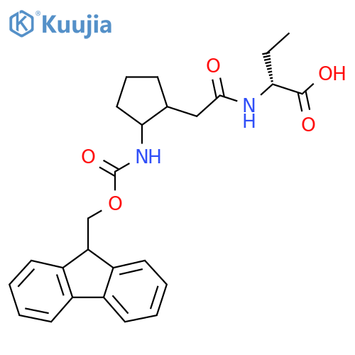 (2R)-2-{2-2-({(9H-fluoren-9-yl)methoxycarbonyl}amino)cyclopentylacetamido}butanoic acid structure