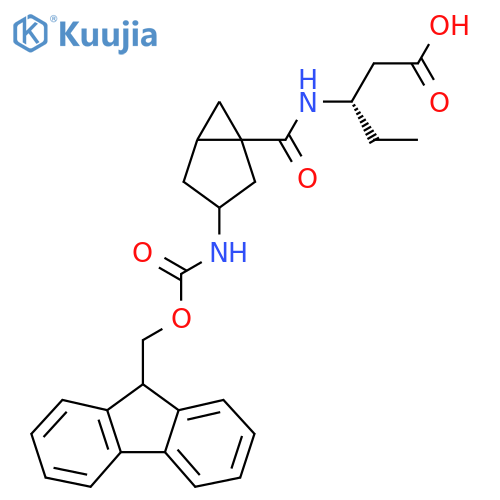 (3S)-3-{3-({(9H-fluoren-9-yl)methoxycarbonyl}amino)bicyclo3.1.0hexan-1-ylformamido}pentanoic acid structure