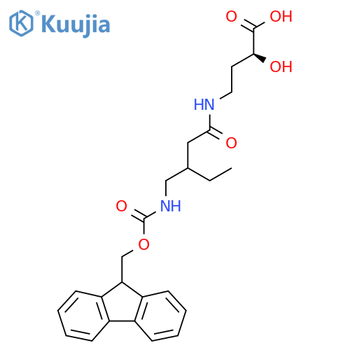 (2S)-4-{3-({(9H-fluoren-9-yl)methoxycarbonyl}amino)methylpentanamido}-2-hydroxybutanoic acid structure