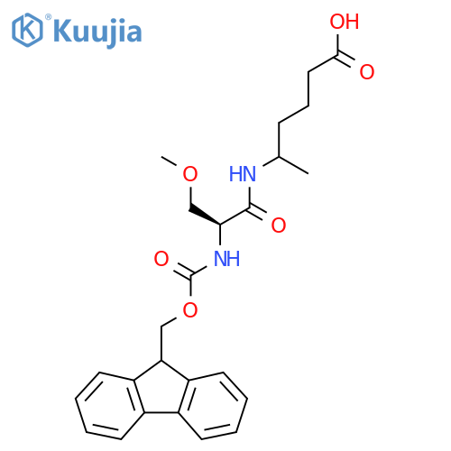 5-(2S)-2-({(9H-fluoren-9-yl)methoxycarbonyl}amino)-3-methoxypropanamidohexanoic acid structure