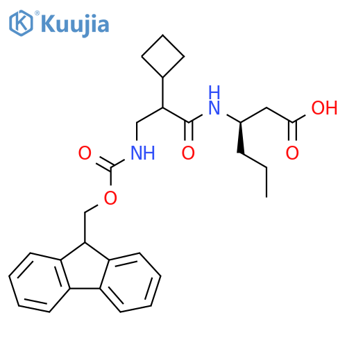 (3R)-3-2-cyclobutyl-3-({(9H-fluoren-9-yl)methoxycarbonyl}amino)propanamidohexanoic acid structure