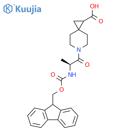6-(2S)-2-({(9H-fluoren-9-yl)methoxycarbonyl}amino)propanoyl-6-azaspiro2.5octane-1-carboxylic acid structure