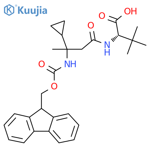 (2S)-2-3-cyclopropyl-3-({(9H-fluoren-9-yl)methoxycarbonyl}amino)butanamido-3,3-dimethylbutanoic acid structure