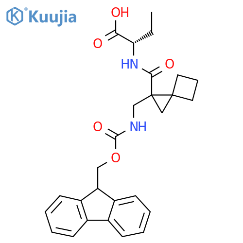 (2S)-2-({1-({(9H-fluoren-9-yl)methoxycarbonyl}amino)methylspiro2.3hexan-1-yl}formamido)butanoic acid structure