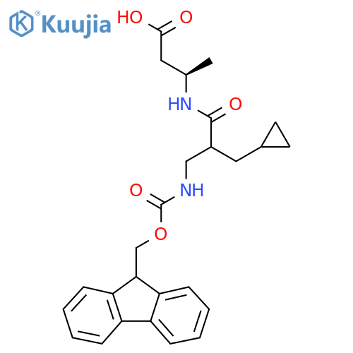 (3R)-3-2-(cyclopropylmethyl)-3-({(9H-fluoren-9-yl)methoxycarbonyl}amino)propanamidobutanoic acid structure