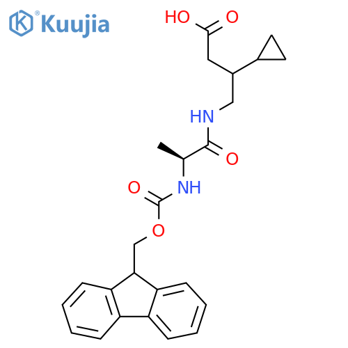 3-cyclopropyl-4-(2S)-2-({(9H-fluoren-9-yl)methoxycarbonyl}amino)propanamidobutanoic acid structure